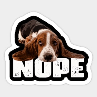 Pawsitively Poised Basset Hound NOPE, Tee Trendsetter Triumphs Sticker